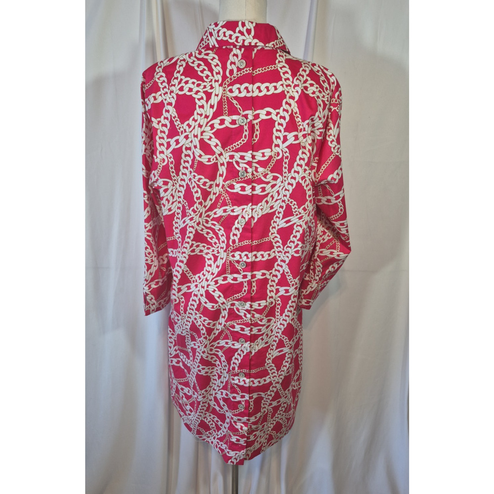 Hinson Wu Adeline Long Sleeve Chain Link Dress Pink White 1 US 0 XS - Picture 8 of 11